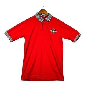 Indianapolis Motor Speedway Indy 500 Car Racing Polo Shirt Red Men's M